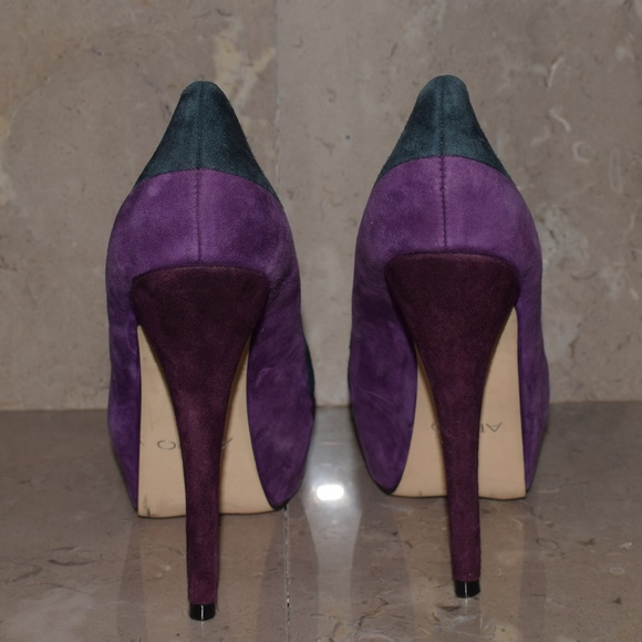 Blue and Purple Patchwork Platform High Heels - Picture 5 of 7